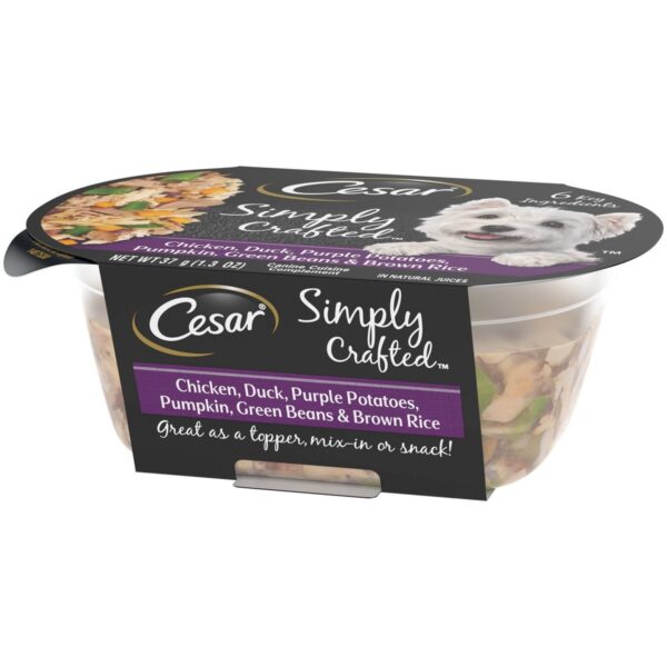 Cesar Simply Crafted Wet Dog Food with Chicken, Duck, Pumpkin, Potato & Green Beans - 1.3oz