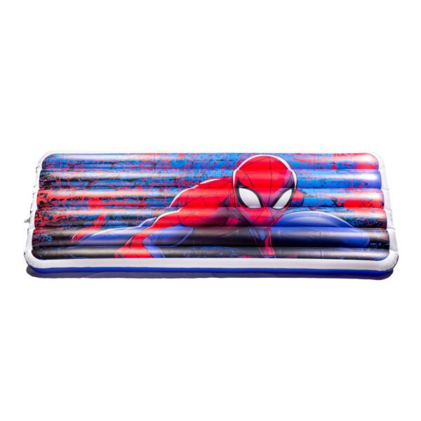 Living iQ Inflatable Jr Twin Portable Small Travel Size Kids Toddler Sleeping Air Bed Mattress, Marvel Spiderman