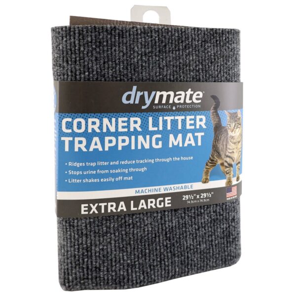Drymate Corner Cat Litter Trapping Mat - Charcoal