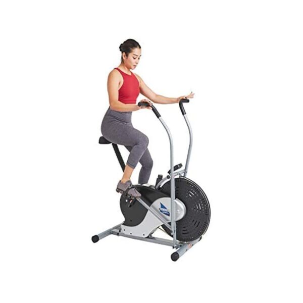 Body Flex Sports Body Rider BRF700 Stationary Full Body Cardio Exercise Upright Fan Bike with Dual Action Handlebars and Adjustable Seat