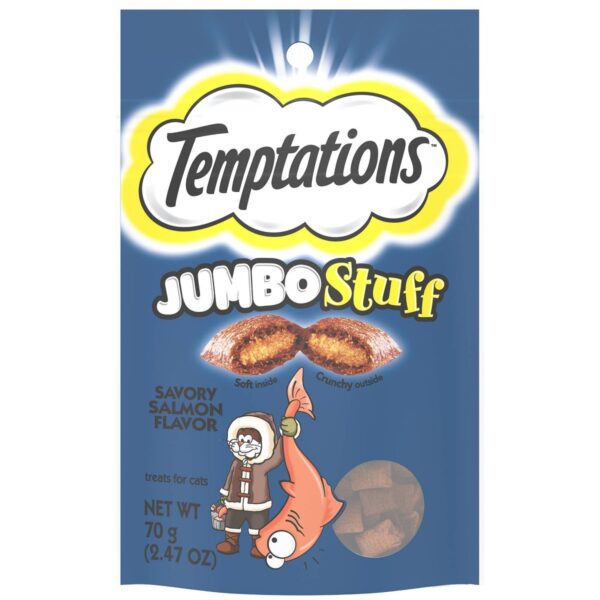 Temptations Jumbo Stuff Savory Salmon Flavor Crunchy Cat Treats - 2.47oz