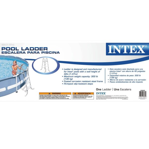 Intex Above Ground Steel Frame Swimming Pool Ladder for 42-In. Wall Height Pools