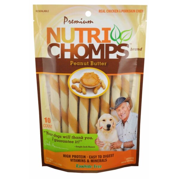 Nutri Chomps Nutri Chomps Peanut Butter Mini Twist Chewy Treats Dog Treats - 10ct