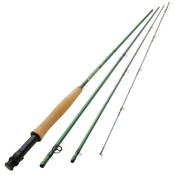 Redington 590-4 VICE 5 Line Weight 9 Foot 4 Piece Lightweight Carbon Fiber Fly Fishing Rod with Storage Carry Tube, Green