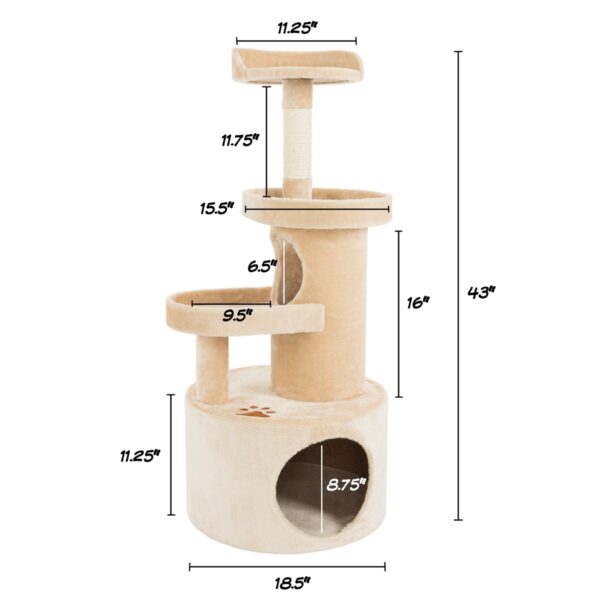 Pet Pal Cat 4-Tier Kitty Condo and Scratching Post