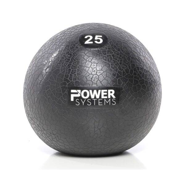 Power Systems MEGA Slam Textured Rubber 10 Inch Round Exercise Ball Prime Fitness Training Weight, 25 Pounds, Gray