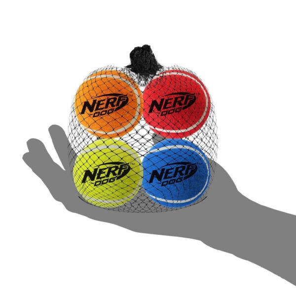 NERF Squeak Tennis Ball Dog Toy - 4pk - 2.5"