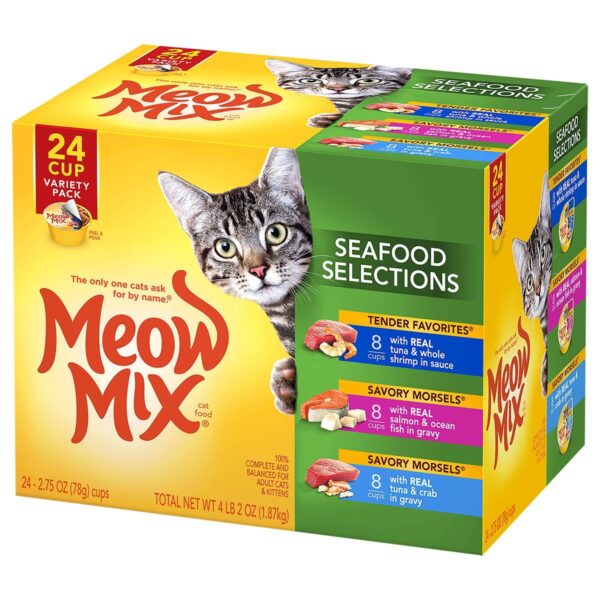 Meow Mix Seafood Selections Wet Cat Food - 2.75oz/24ct Variety Pack