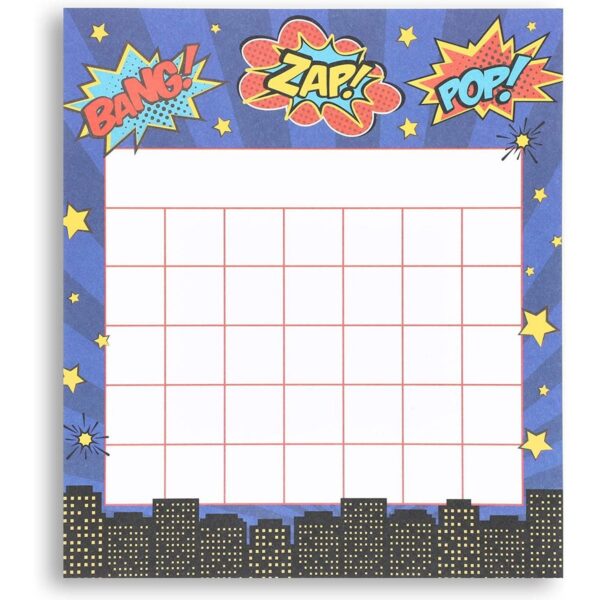 60-Pack Classroom Incentive Charts, Motivate Nice Behavior for Teachers Students, Hero Themed, 6x5.25"
