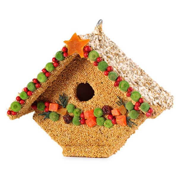 Home & Garden 6.0" Fruit Casita Christmas Bird Seed House Mr Bird  -  Bird And Wildlife Food