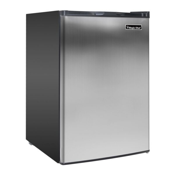 Magic Chef MCUF3S2 Compact Sleek 3 Cubic Foot Freestanding Mini Small Upright Freezer, Stainless Steel