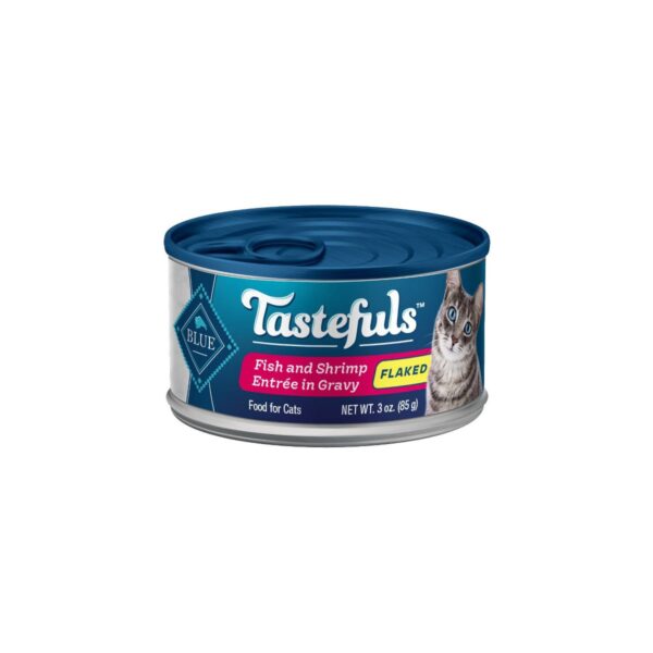 Blue Buffalo Tastefuls Adult Cat Fish and Shrimp Entree in Gravy Flaked Wet Cat Food - 3oz