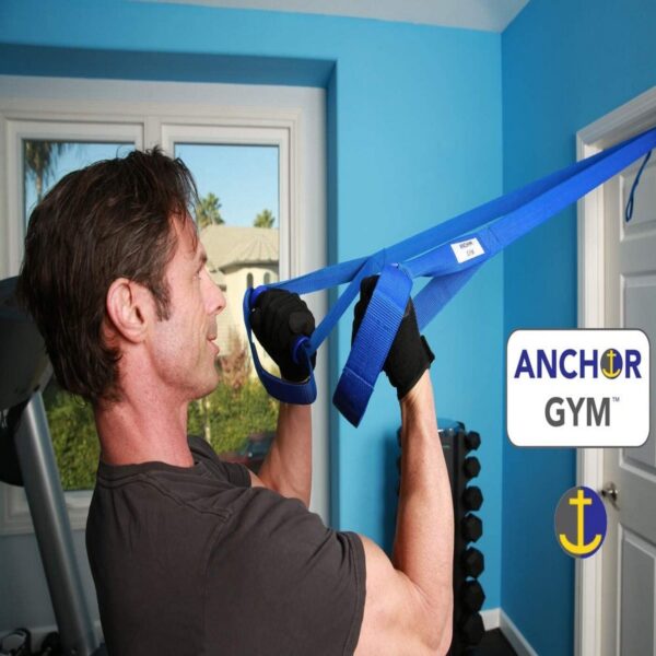 Core Energy Fitness Systems Anchor Gym Full Body Weight Resistance Training Adjustable Equipment Strap with Foam Grips for Home and Gym Workouts, Blue