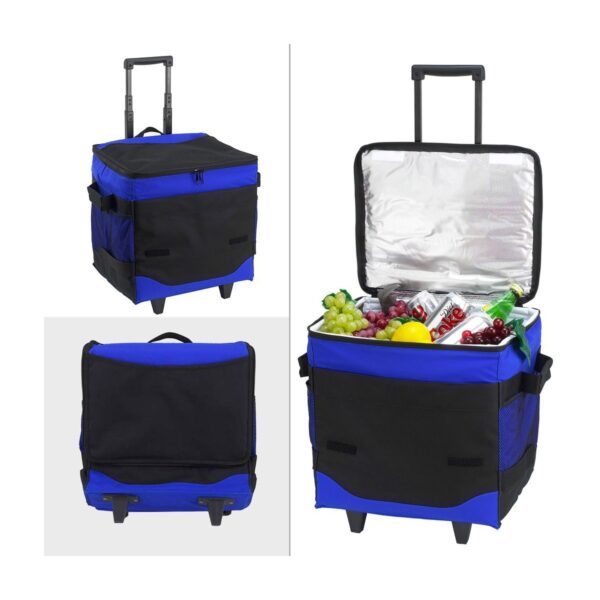 Picnic at Ascot 60 Can Collapsible Insulated Rolling Cooler - Royal Blue