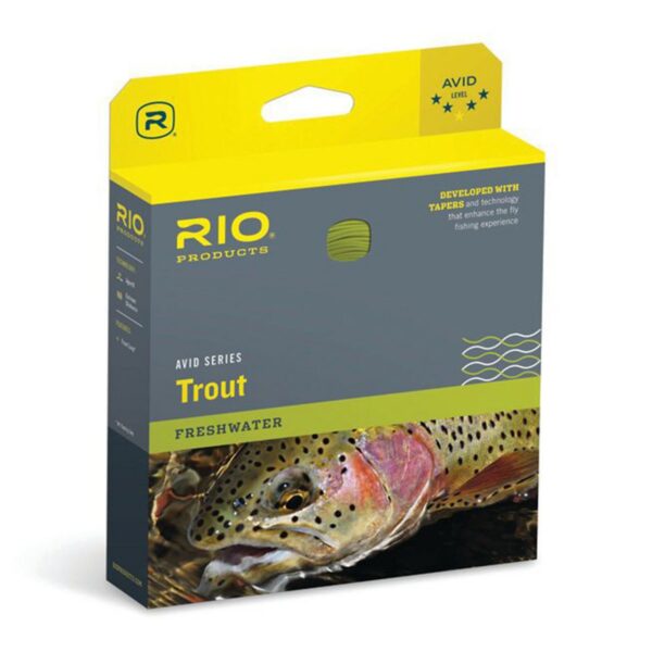 RIO Products WF5F Avid Trout Series Casting Line for Fly Fishing with Tapers, Memory Free Core, Slick coating, and Welded Loop, Pale Yellow