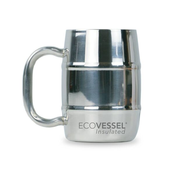 EcoVessel 16oz Stainless Steel Insulated Beer Mug - Silver