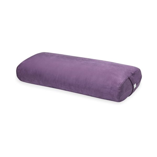 Gaiam Yoga Bolster Rectangular Meditation Floor Cushion Support Pillow with Soft Plush Cotton for Full Body Support and Carrying Handle, Purple
