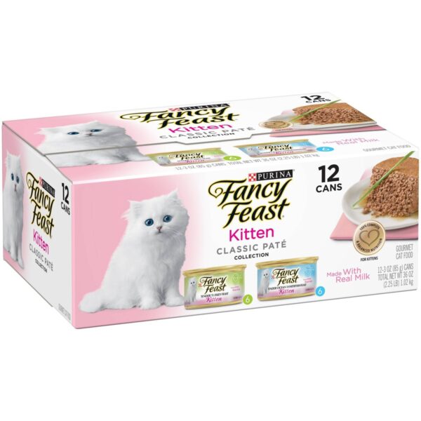 Purina Fancy Feast Classic Paté Gourmet Wet Cat Food Collection Kitten - 3oz/12ct Variety Pack