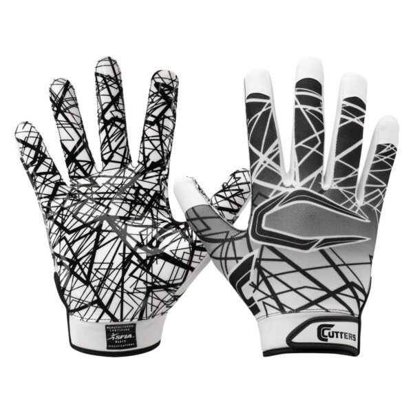 Cutters Game Day Receiver Gloves Youth - White M