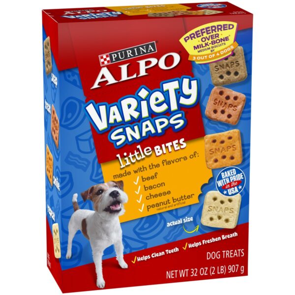 Purina Alpo Variety Snaps Little Bites Beef, Bacon, Cheese & Peanut Butter Flavor Dog Treats - 32oz