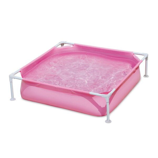 Summer Waves Small Plastic Frame 4ft x 4ft x 12in Kids Toddler Baby Kiddie Swimming Pool, Pink