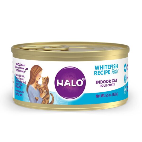 Halo Grain Free Indoor Paté Wet Cat Food Whitefish Recipe - 12ct Pack