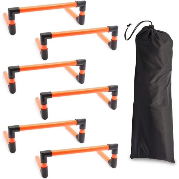 Okuna Outpost 6 Pack Agility Speed Training Hurdles Set for Sports & Fitness with Carrying Bag, 5.9 inch