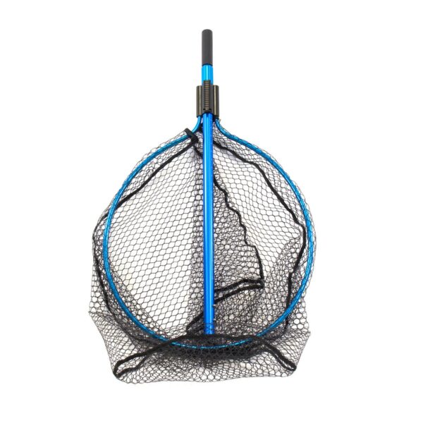 CLAM 15736 Fortis Bass Fishing Angling Landing Net with 110 Inch Telescoping Handle, Conservation Focused Design, and Rubberized Coating