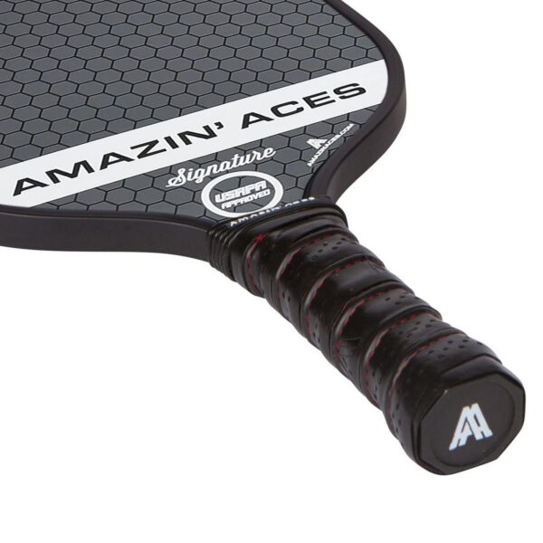 Amazin Aces Signature Pickleball Set with 2 Graphite Face Paddles, 4 Balls, Paddle Covers, and Carry Bag, Gray