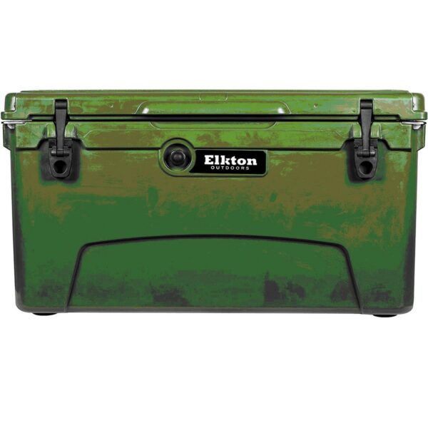 Elkton Outdoors ELK-ICE-75GRN Heavy Duty Rotomolded Portable 75 Quart Commercial Grade Insulated Hardside Ice Chest Beverage Cooler, Green