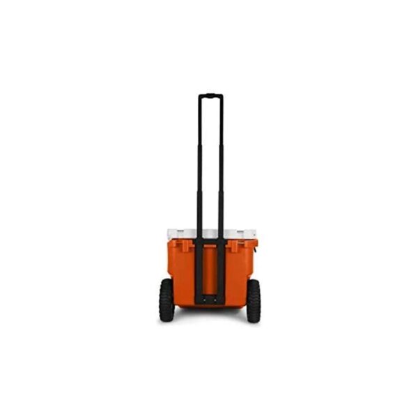 RovR RollR Portable Rolling Outdoor Insulated Cooler with Wheels for Camping, Beach, Picnics, 45 Quart, Orange