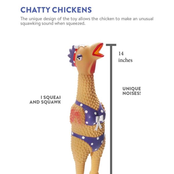 Charming Pet Henrietta Rubber Chicken Dog Toy - L
