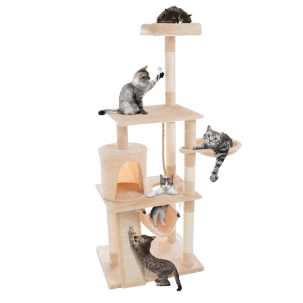 Pet Pal 4-Tier Cat Tower and Kitty Condo, Gray