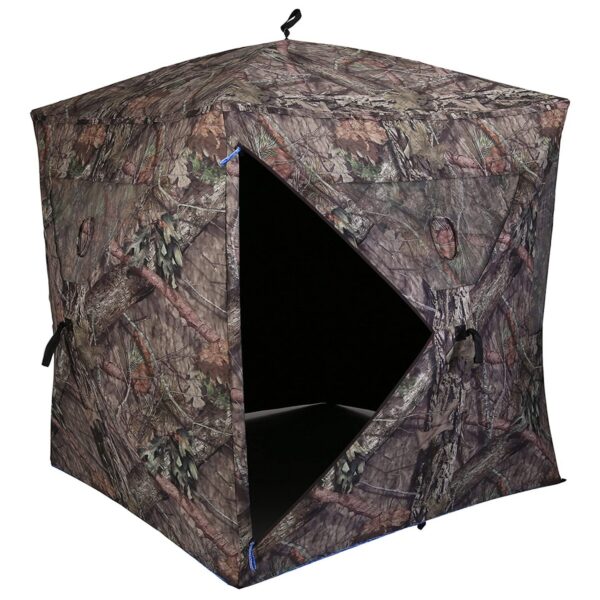 Ameristep AMEBF0247 Element 3 Person Outdoor Fire Resistant Ground Deer Hunting Blind with ShadowGuard Interior, Mossy Oak