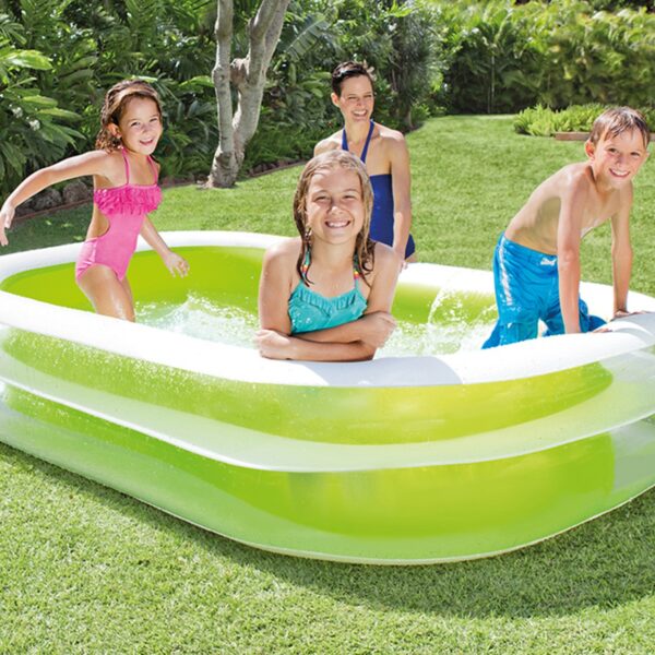 Intex 8.5ft x 5.75ft x 22in 198 Gallon Inflatable Family Swimming Pool, Blue