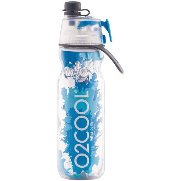O2Cool Mist 'N Sip 20oz Locking Lid Water Bottle - Blue Splash