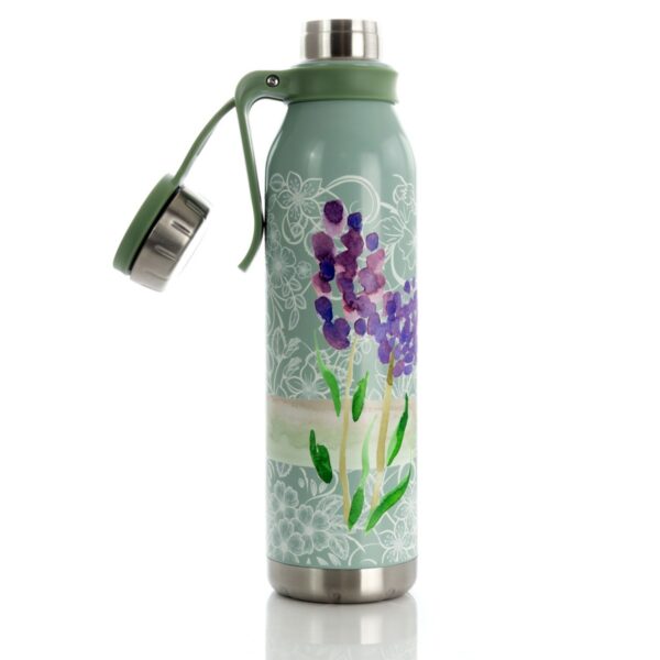 Gibson Elite Lavender Cottage 25 Ounce Stainless Steel Thermal Bottle