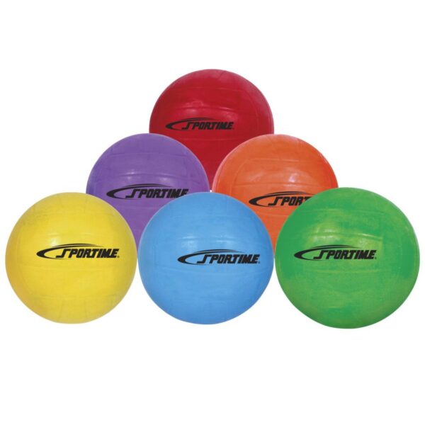 Sportime GradeBall Rubber Volleyballs, Assorted Colors, set of 6