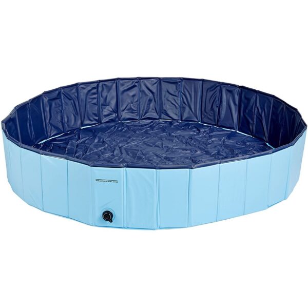 Cool Pup Splash About 63 Inch Diameter 12 Inches Tall Collapsible PVC Outdoor Dog Pet Swimming Pool, 119.25 Gallon, Blue
