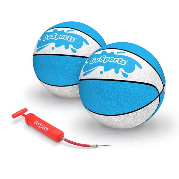 GoSports Anti Slip Water Basketball 9 Inch Hoop Ball with Pump and Needle Set for Adult and Kid Swimming Pool Pickup Games, Size 6 (2 Pack)
