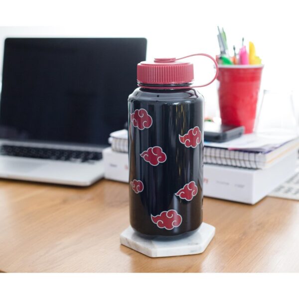 Just Funky Naruto Shippuden Akatsuki Red Clouds Plastic Water Bottle | Holds 32 Ounces