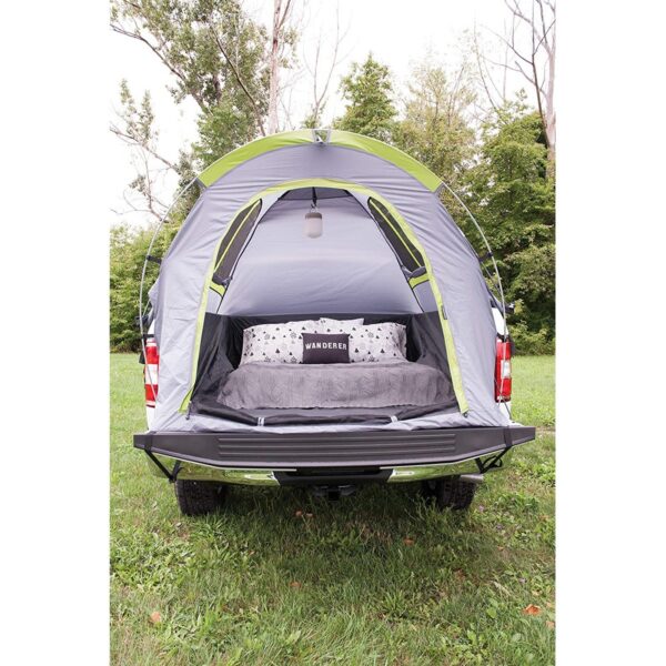 Napier 19 Series Backroadz Full Size Long Bed Truck Tent with Weather Protection and Storm Flaps for Camping in Spring, Summer, and Fall, Gray/Green