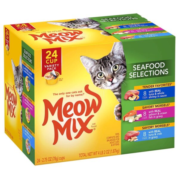 Meow Mix Seafood Selections Wet Cat Food - 2.75oz/24ct Variety Pack