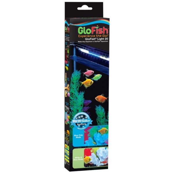 GloFish LED Light 20 Gallons, Blue And White LED Lights, For Aquariums Up To 20 Gallons