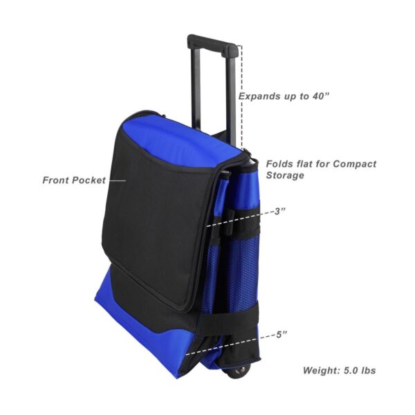 Picnic at Ascot 60 Can Collapsible Insulated Rolling Cooler - Royal Blue