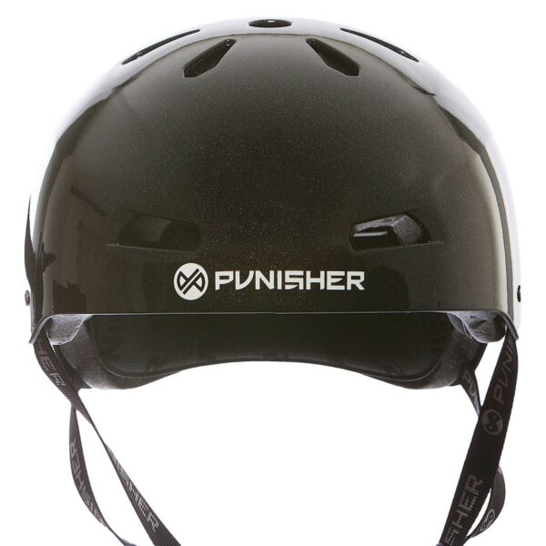 Punisher Skateboards Metallic Black Skateboard Helmet