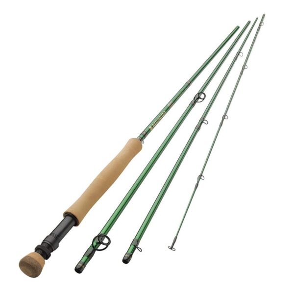 Redington 696-4 VICE 6 Line Weight 9.5 Foot 4 Piece Lightweight Carbon Fiber Fly Fishing Rod with Storage Carry Tube, Green