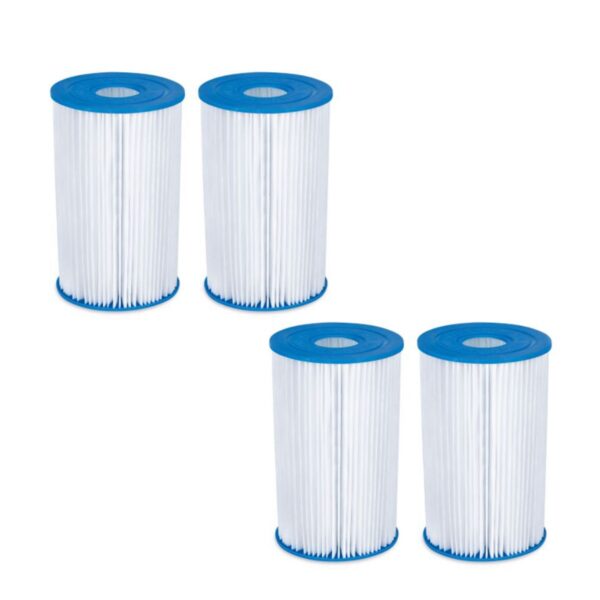 Summer Waves P57000302 Replacement Type B Swimming Pool and Hot Tub Spa Cartridge with Heavy Duty Ultimate Filtration Paper (4 Pack)