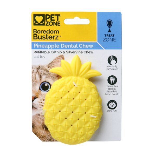 Pet Zone Boredom Busters Pineapple Dental Chew Cat Toy - Yellow