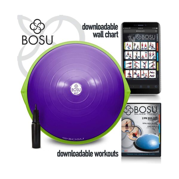 Bosu 72-10850 Home Gym Equipment The Original Balance Trainer 65 cm Diameter, Purple and Green